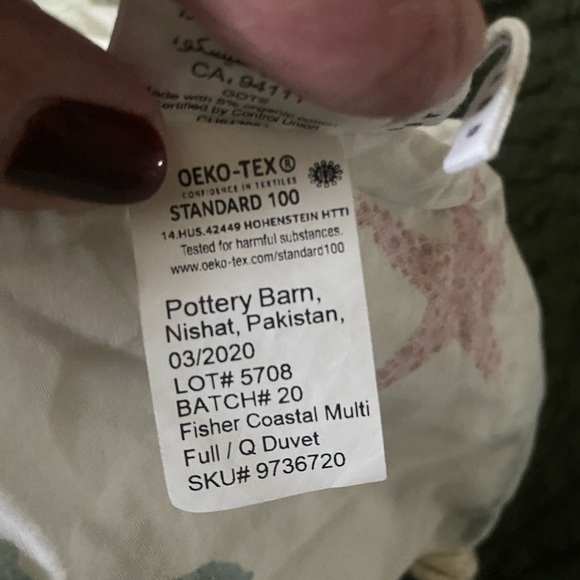 Pottery Barn IDS Fisher Coastal Duvet Cover/Full-Queen w/King Shams - Picture 8 of 8